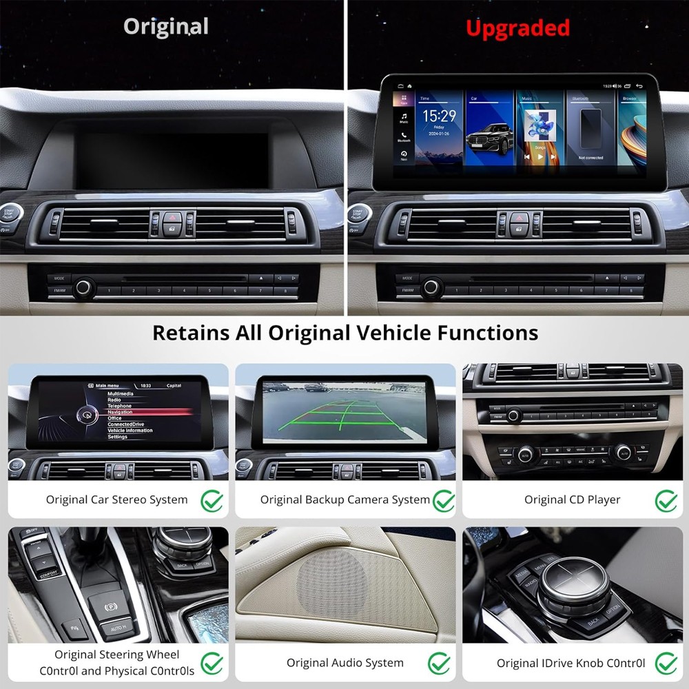 12.3″ AI Android Car Stereo for BMW 5 Serie F10 F11 2013-16 NBT Wireless CarPlay