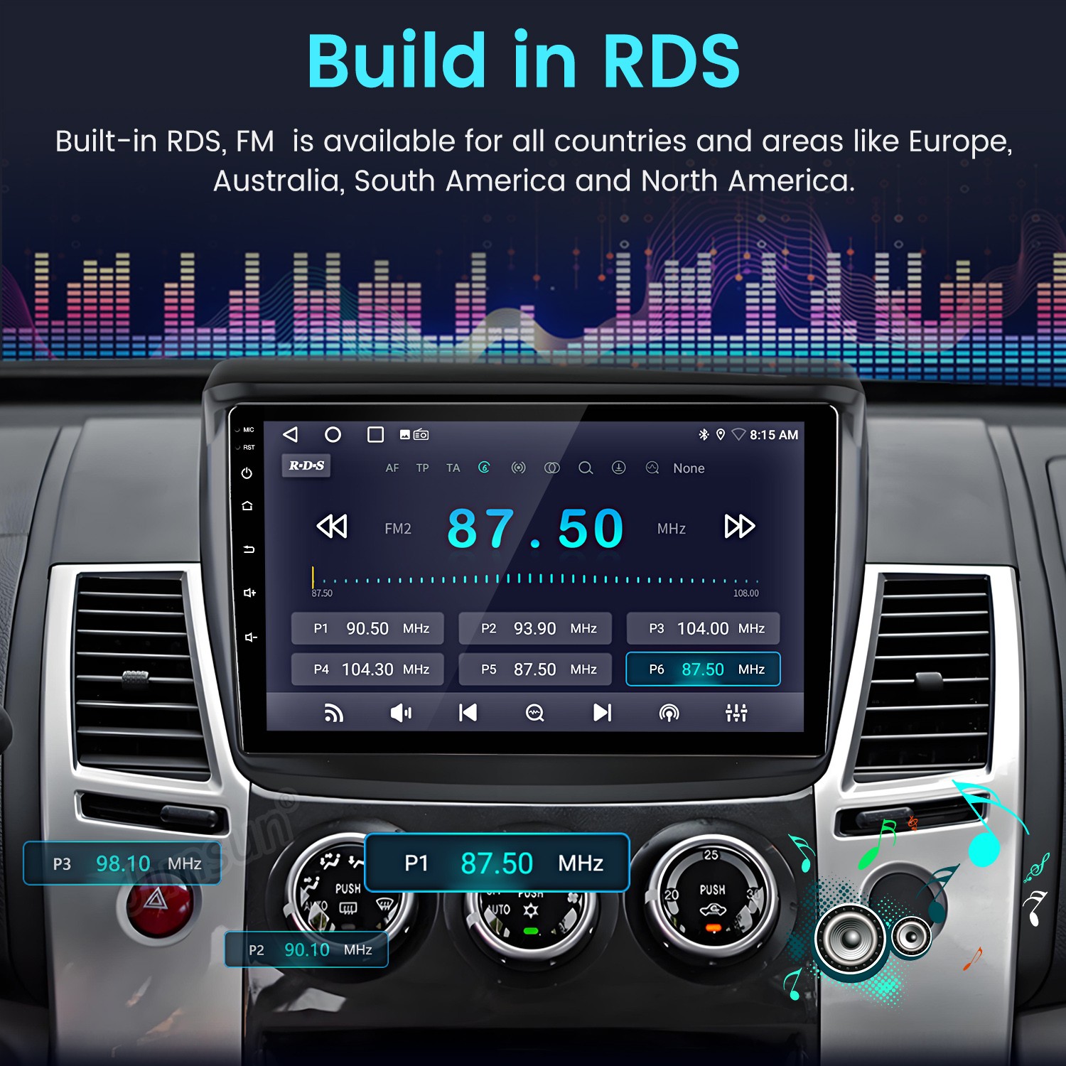 9″For Mitsubishi Pajero Sport 2 L200 Triton 8Core 6+128G Android14 Carplay Radio