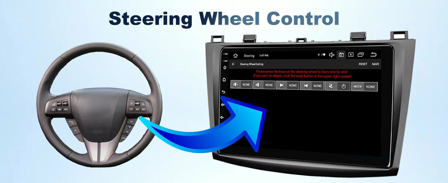 9″ Car Stereo Video GPS Radio for Mazda 3 2010-2013 Android 13.0 WiFi BT 4+64G
