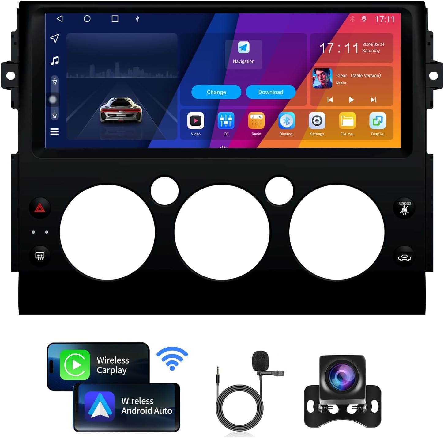 Android 15 GPS Stereo For Toyota FJ Cruiser 2007-2014 Carplay Car Radio 12.3inch