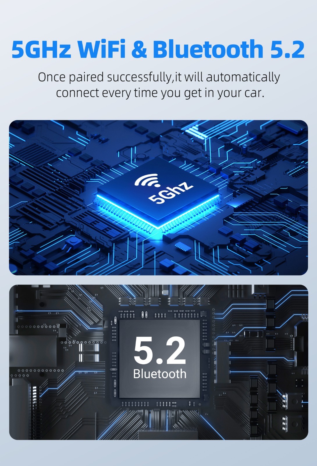 2 in1 Wireless Carplay Android Auto Adapter WiFi BT Auto Connect USB Dongle AU