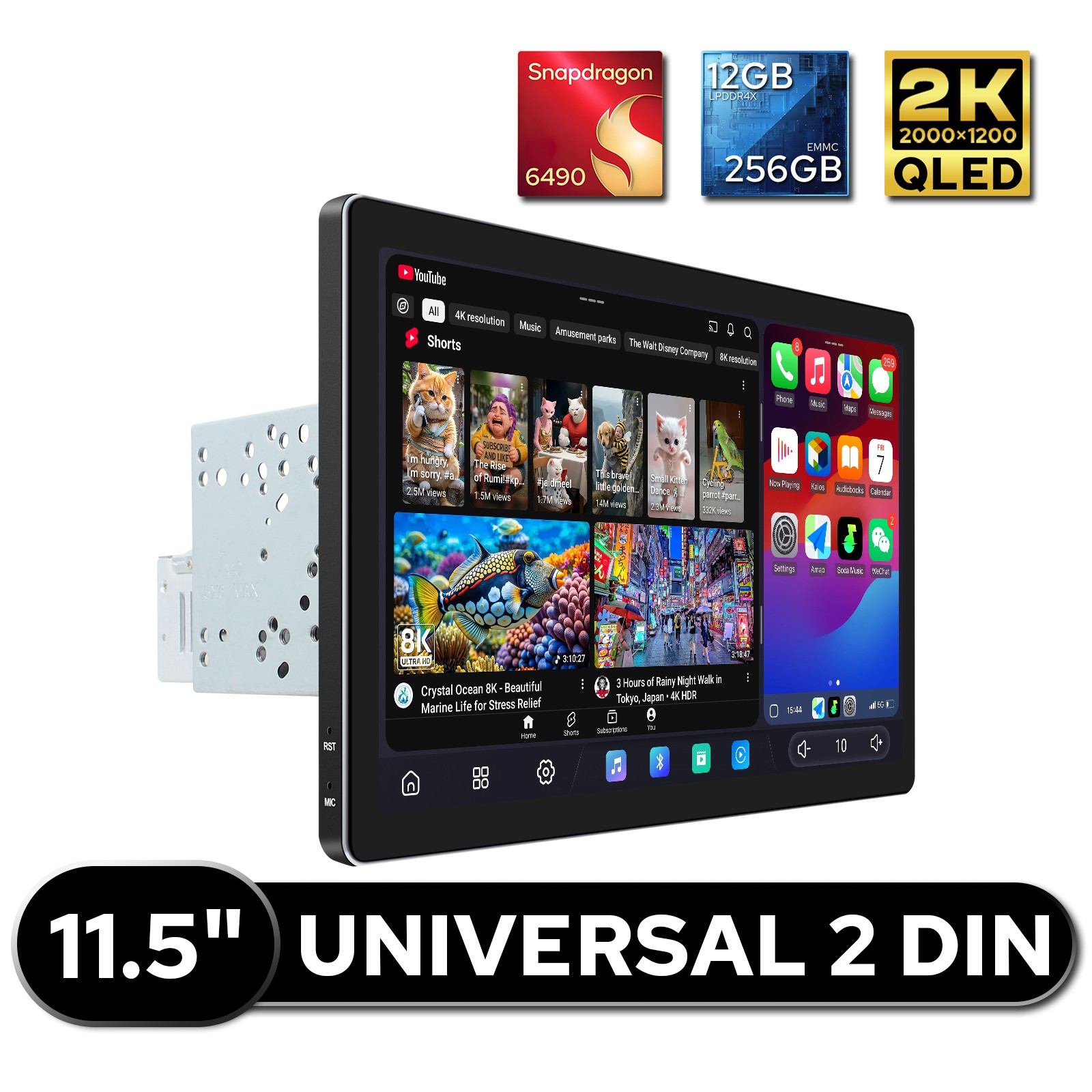 12G RAM 256G ROM HD 11.5 inch Universal Bluetooth Car Stereo Support 360 Cameras