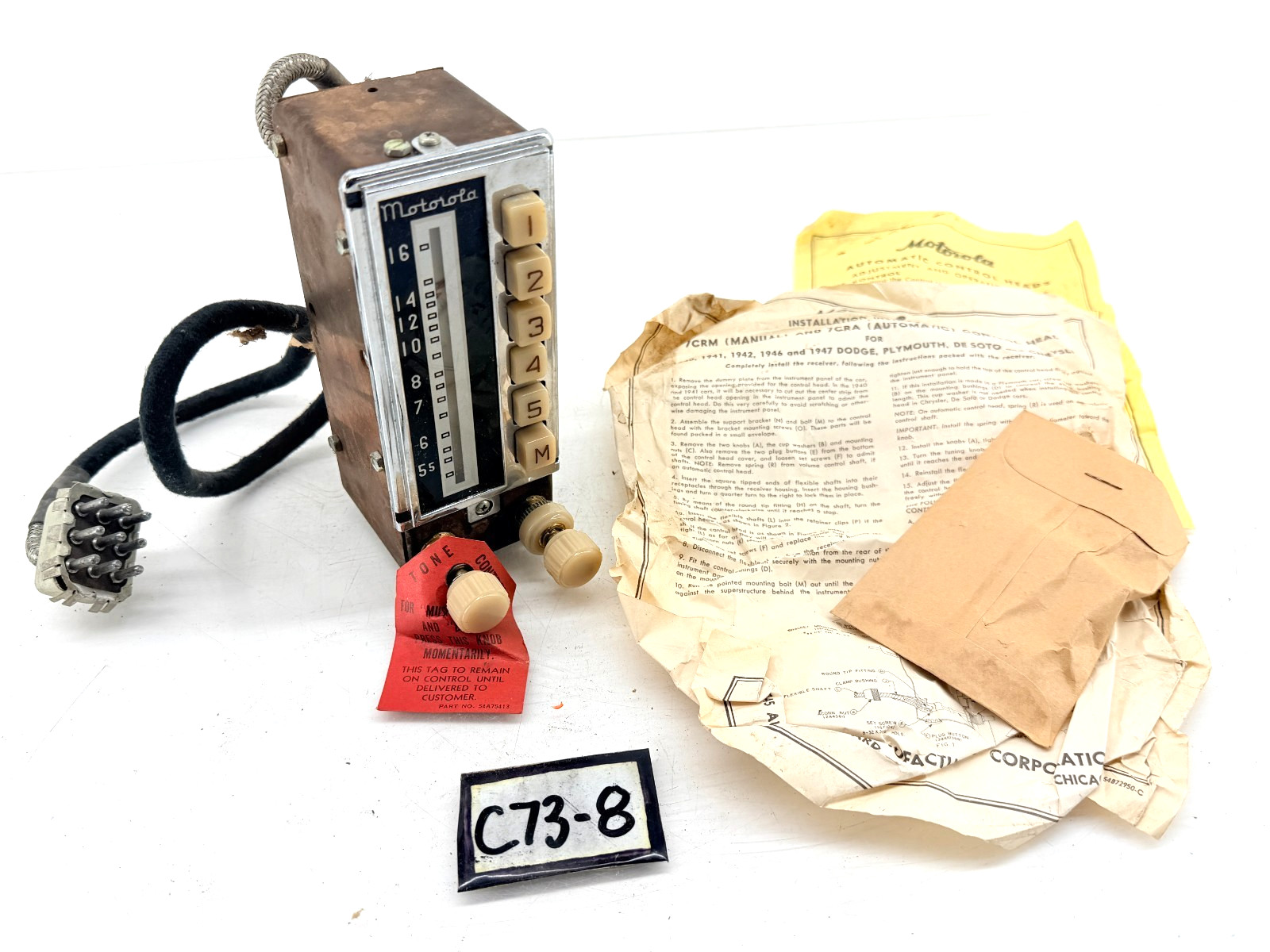 NOS 1940 – 1942 1946 – 1948 DODGE PLYMOUTH CHRYSLER MOTOROLA 7CRA RADIO HEAD