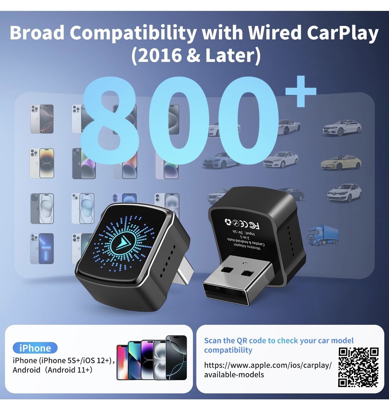 CarPlay Wireless Adapter For iPhone Andorid Wireless CarPlay Dongle Adapter
