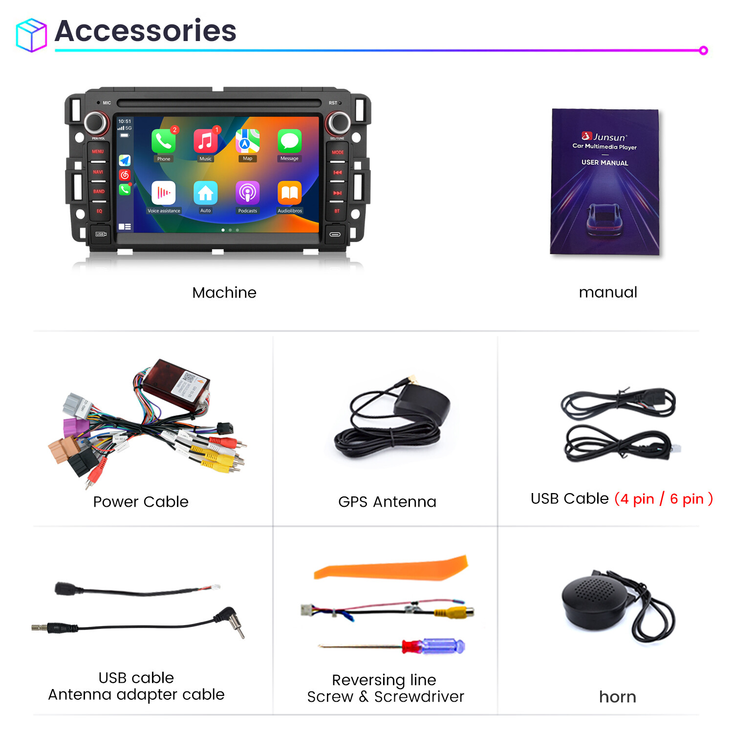 Android 15 Touch Screen Car Stereo Radio For GMC Yukon Sierra Chevrolet Chevy
