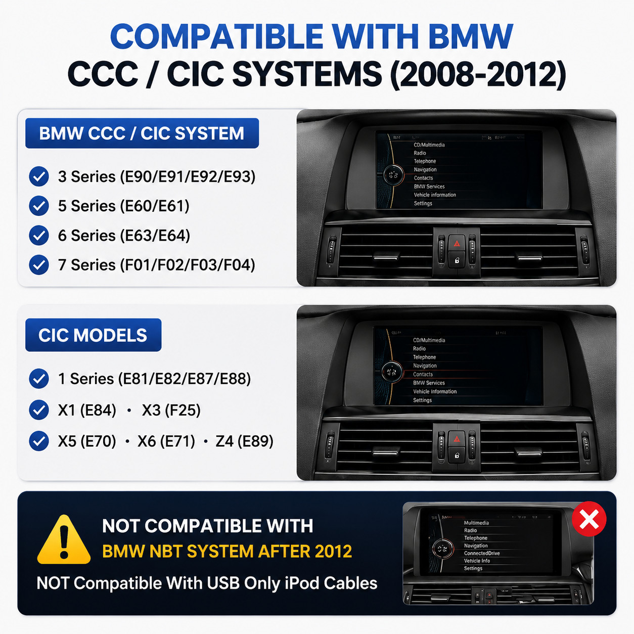Bluetooth 5.0 Adapter for BMW CCC CIC USB AUX Y Cable aptX HD Music Receiver