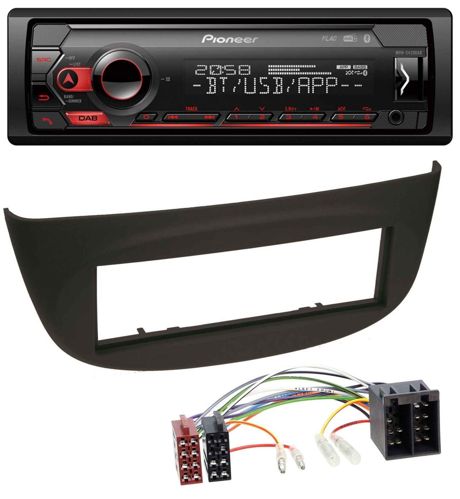 Pioneer MP3 USB DAB Bluetooth Car Stereo for Renault Twingo (07-12) Black