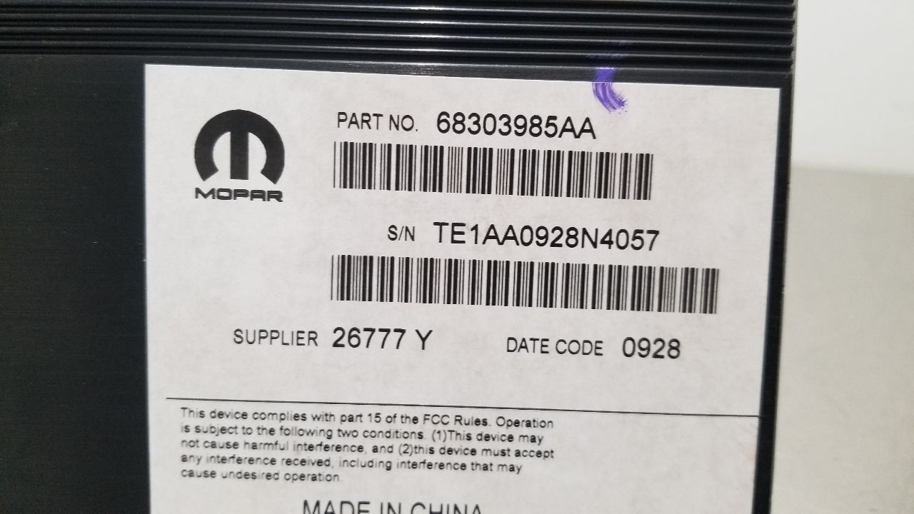 18 DODGE RAM 2500 MEGA CAB RADIO AUDIO AMPLIFIER 68303985AA