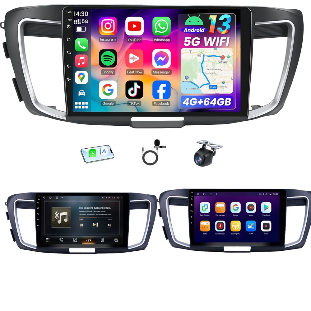 For 2013-2015 Honda Accord CarPlay Android 13 Car Radio Stereo Head Unit RDS