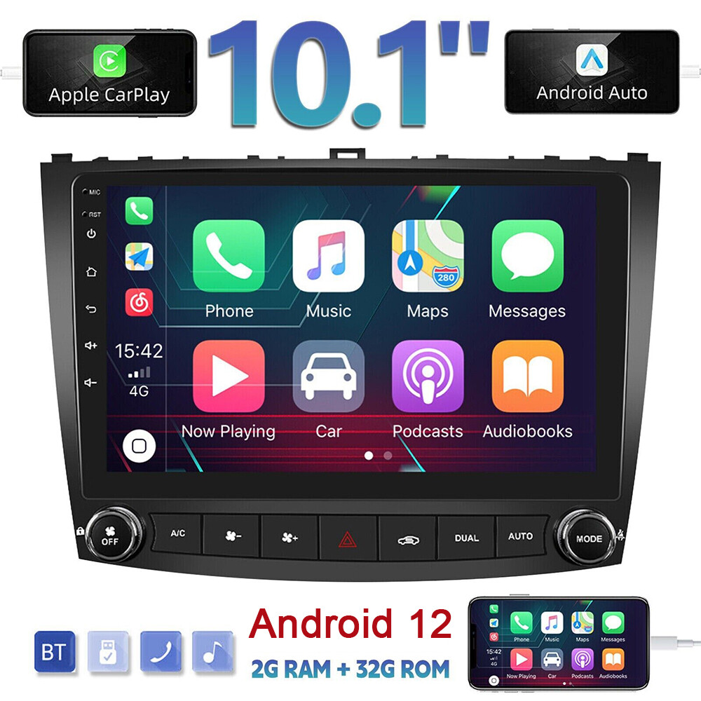 FOR LEXUS IS250 IS350 2006-2012 ANDROID 12 APPLE CARPLAY CAR STEREO RADIO FM/RDS