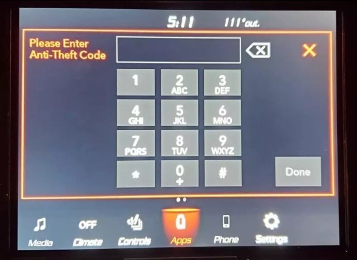 UAS/UAQ 4C Radio Unlock Code Anti-Theft Ram, Jeep, Dodge, Chrysler 8.4 Uconnect