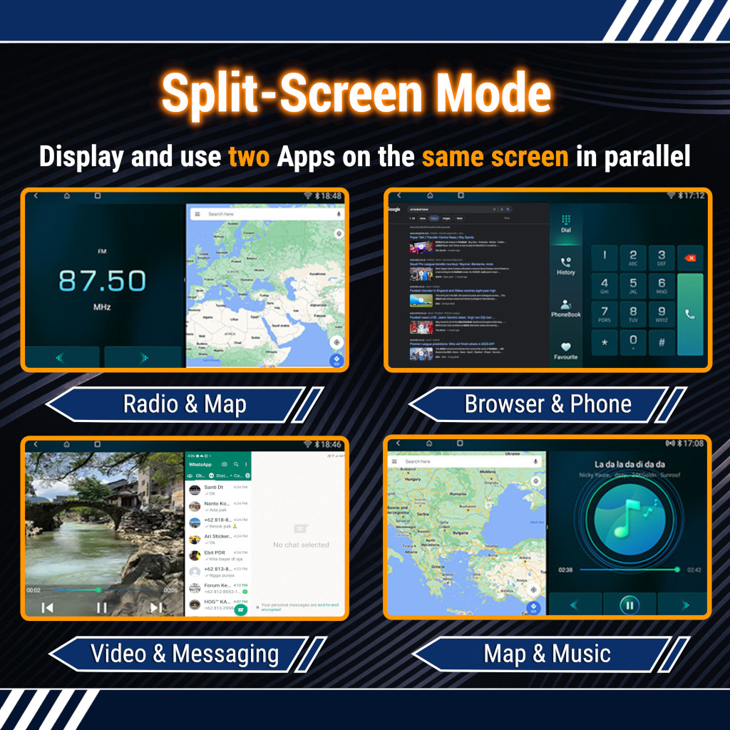 CarPlay Android Auto For Ford Transit MK8 Radio S10 2K QLED Sync 1 Mono SatNav