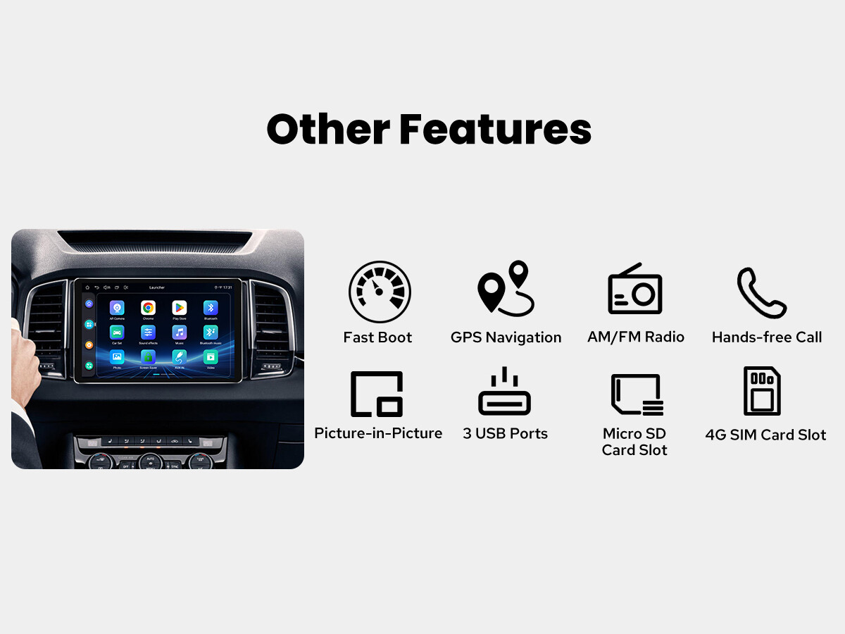 JOYING 10.1in Wireless CarPlay Android 13 Car Stereo 8+128GB Single Din GPS 4G