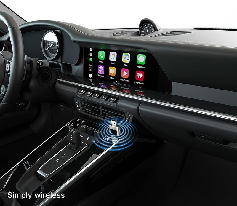 2-in-1 Wireless CarPlay&Android Auto Adapter USB A/USB-C Dongle WiFi6 OTA Update