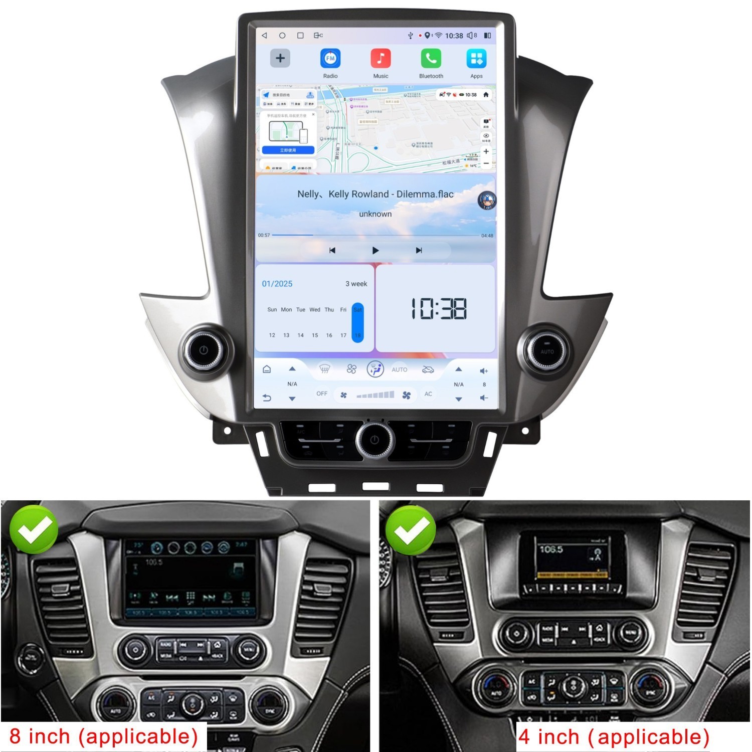 For Chevrolet Suburban Tahoe Gmc Yukon 2014-2020 Android Car Radio Tesla style
