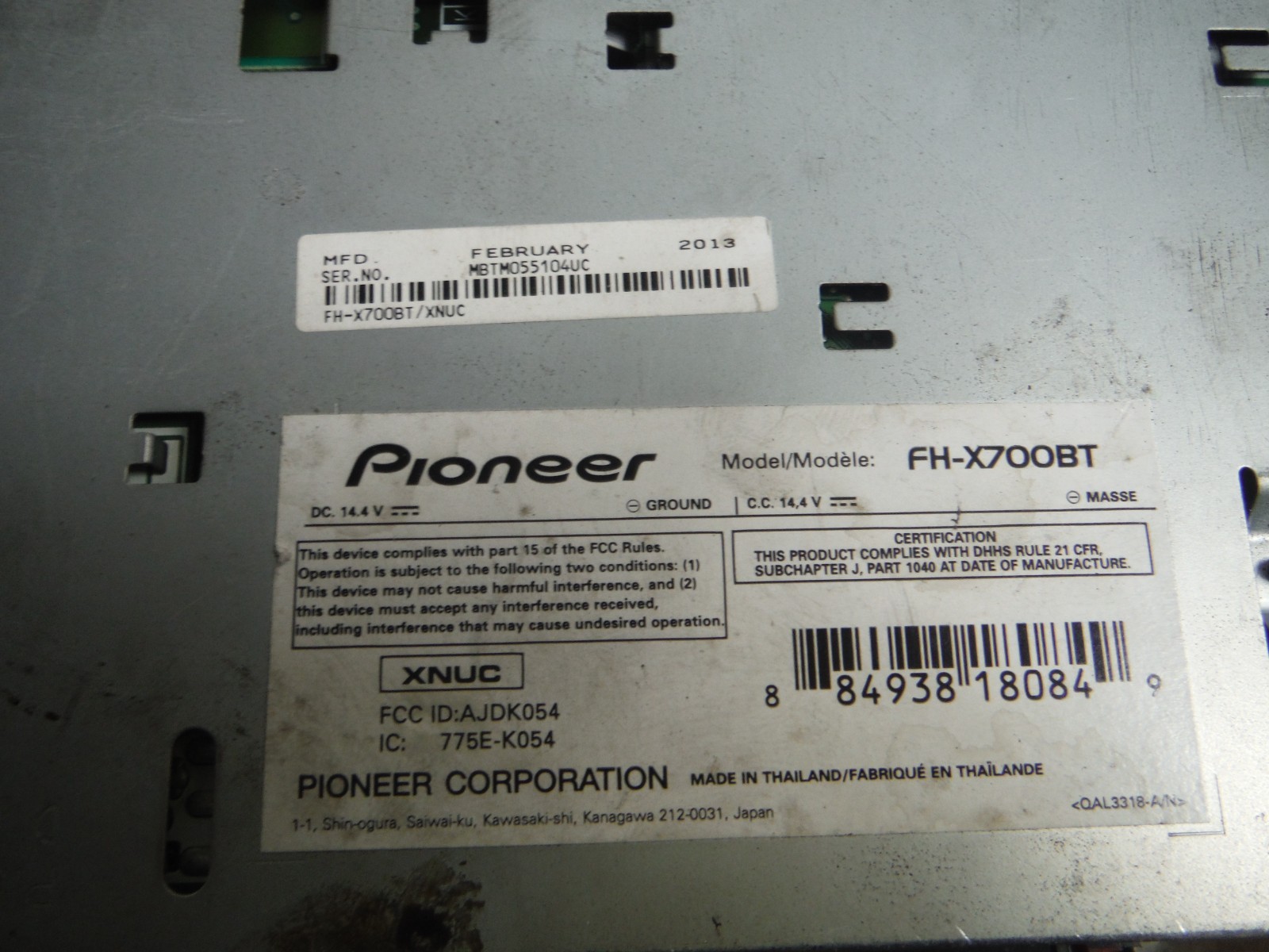 2005 Ford F-250 Super Duty Pioneer FH-X700BT Car Stereo Receiver OEM 2002-2007