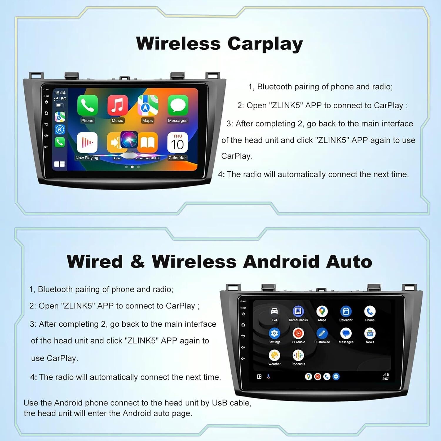 9″ Auto Stereo Video GPS Radio for Mazda 3 2010-2013 WiFi BT Android13.0 4+64G