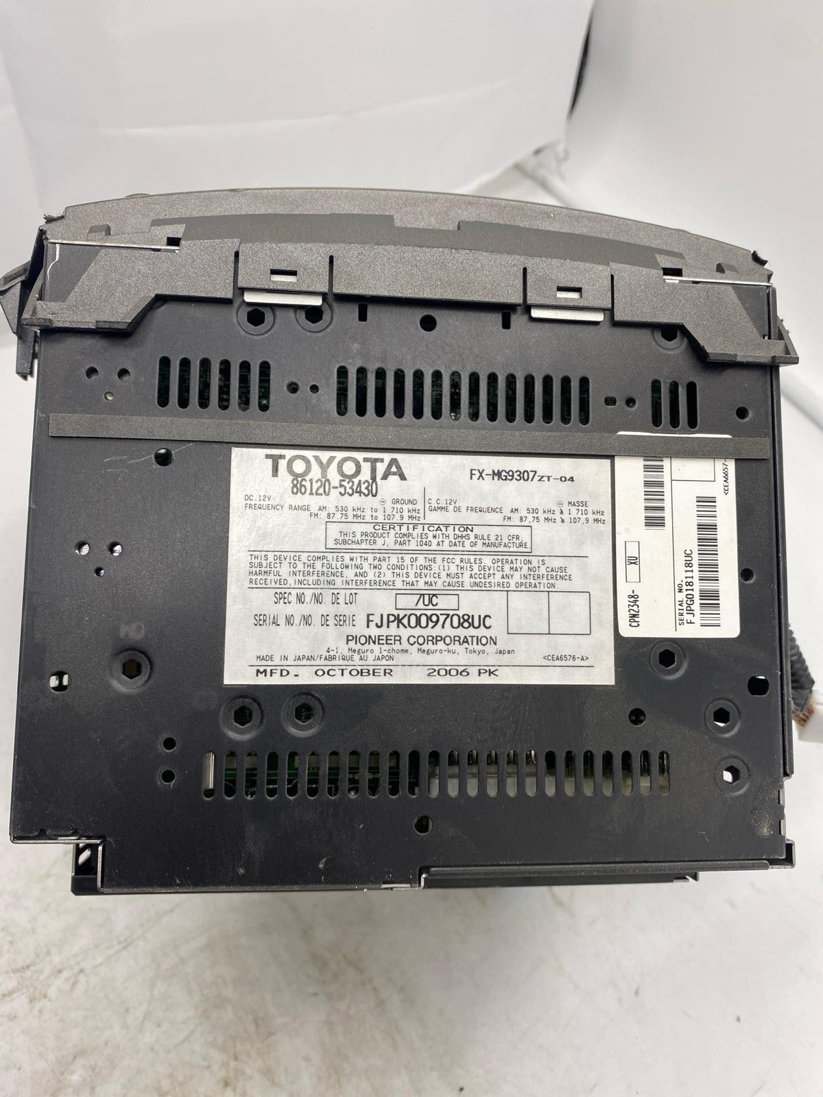 2006-2008 LEXUS IS250 Receiver/Screen/Heater AC Control OEM#86111-53050