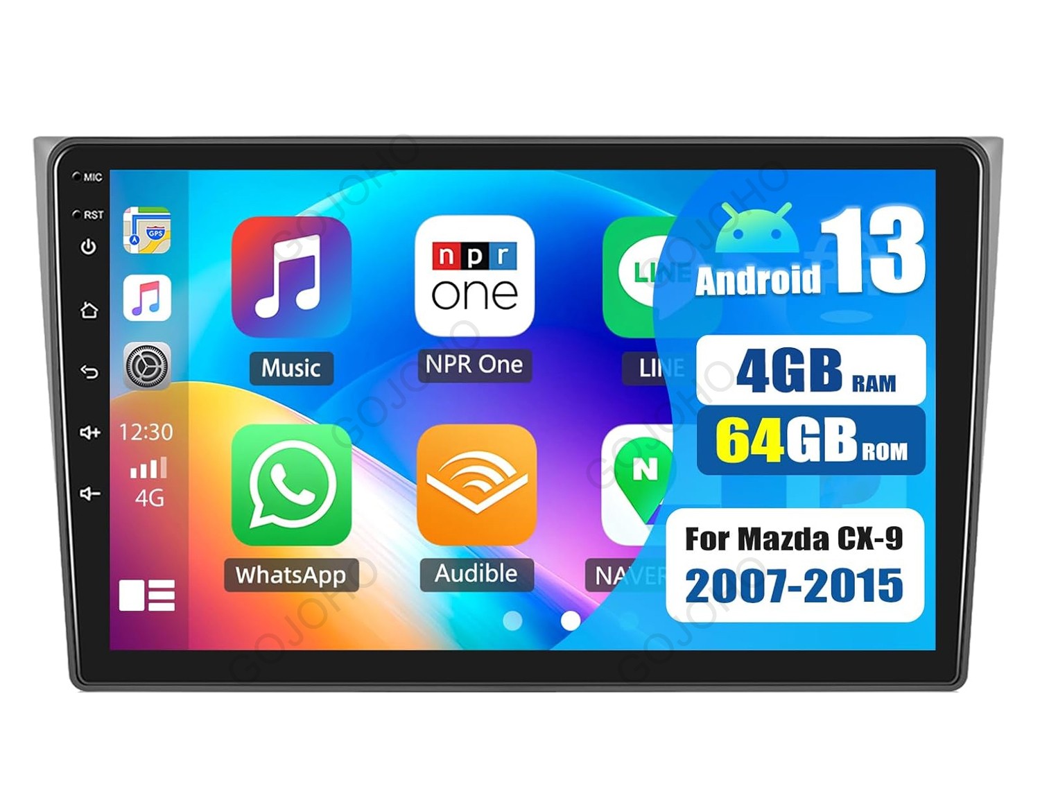 4+64G For 2007-2015 Mazda CX-9 Carplay Android 13 Stereo Radio GPS WiFi FM Navi