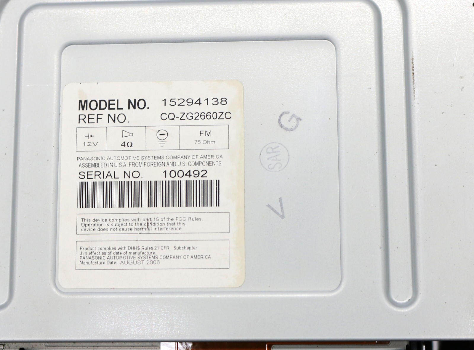 07-08 Chevrolet Equinox AM FM Radio mp3 Single CD Player Part 15294138 Unlocked