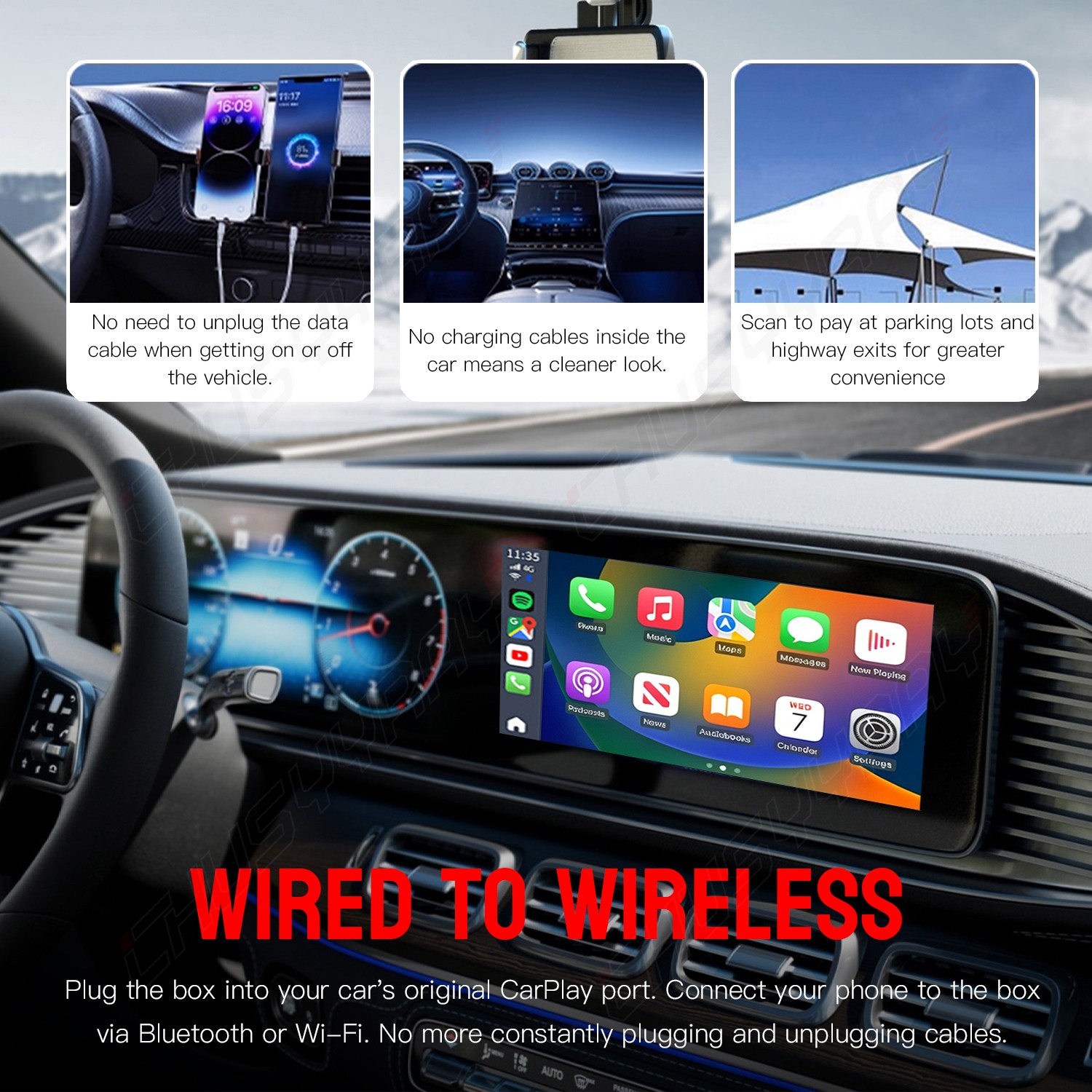 For Acura ADX 2025 Wireless CarPlay Adapter Dongle USB For Apple iOS