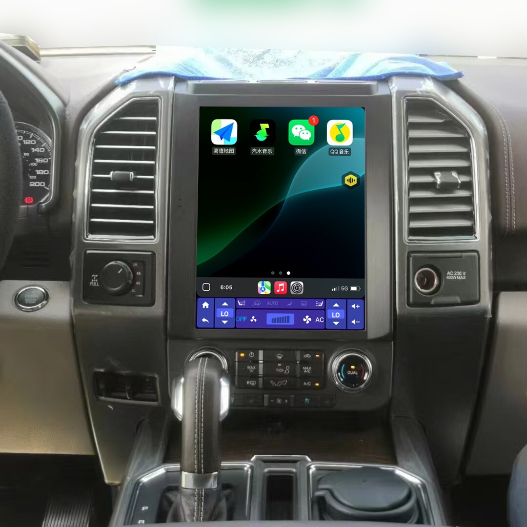 12 Car Android GPS Radio Stereo CarPlay For Ford F150 F250 F350 F550 Tesla Style