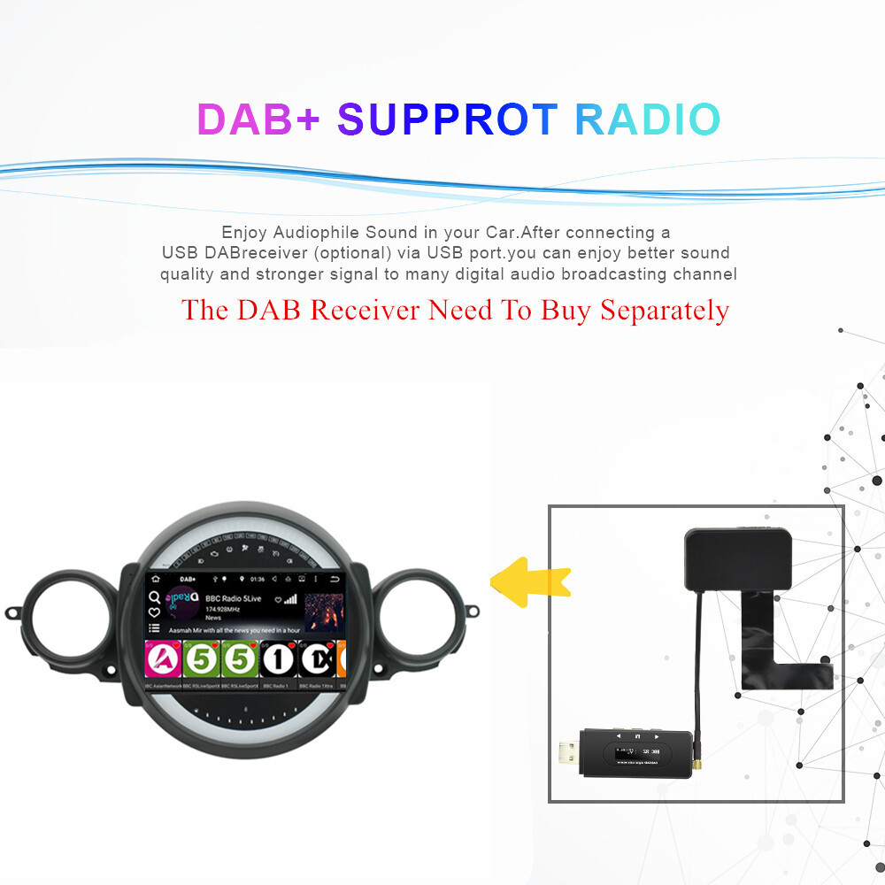 9” w/Carplay Android Car Stereo Radio GPS For BMW Mini Cooper R56 R60 2007-2013