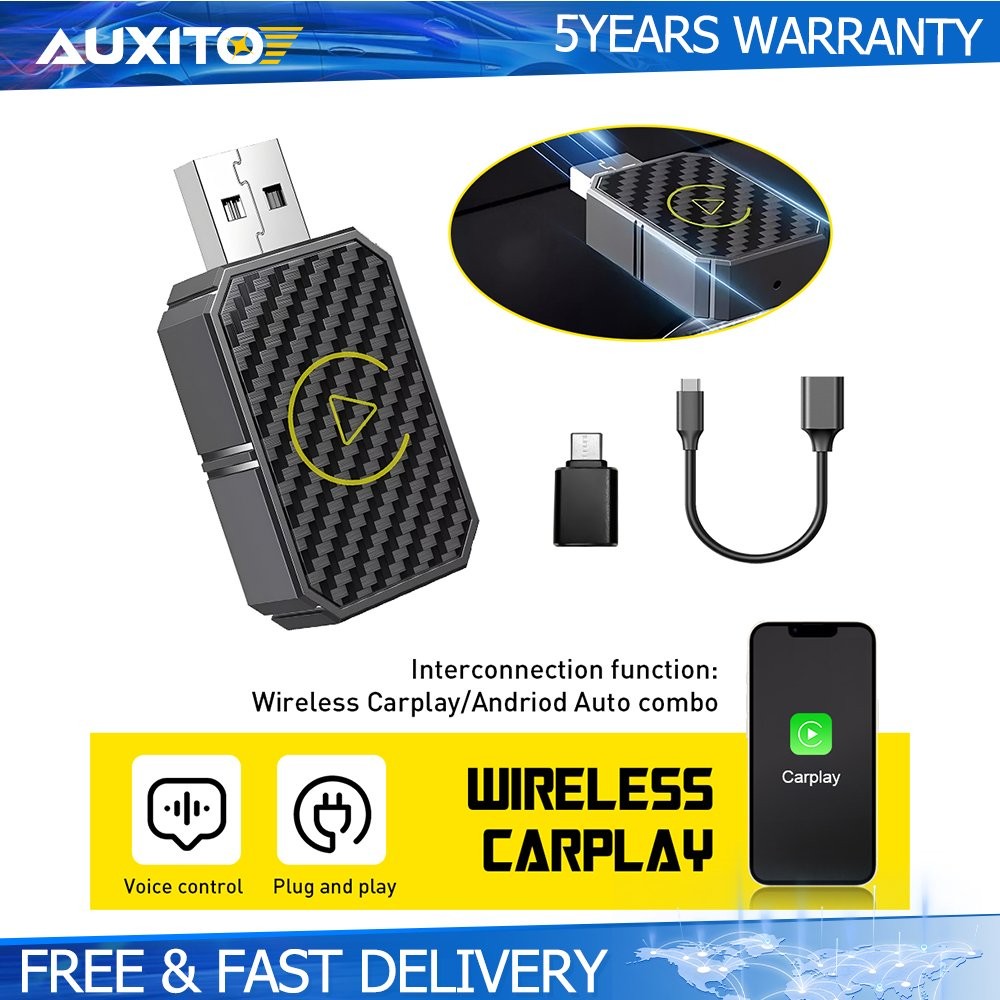Mini Wireless Carplay Dongle Android Auto Adapter USB Car Connect Box Adapter