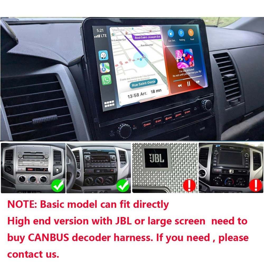 Wireless Carplay For Toyota Tacoma 2005-2015 Android 15 Car Navi Stereo Radio