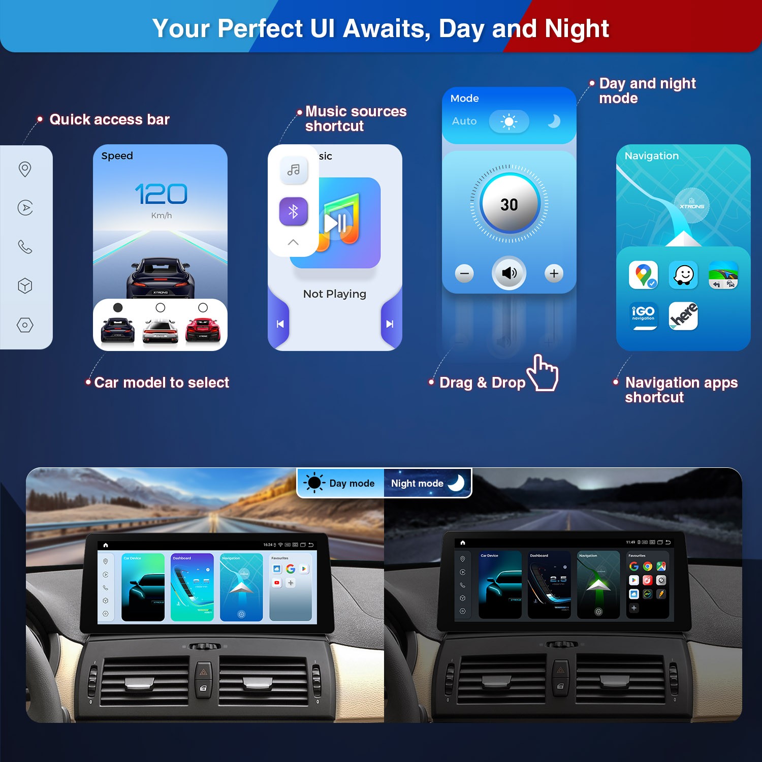 For BMW X3 E83 MASK 10.25″ Android 13 8 Core 4+64GB GPS Stereo Navi DAB+