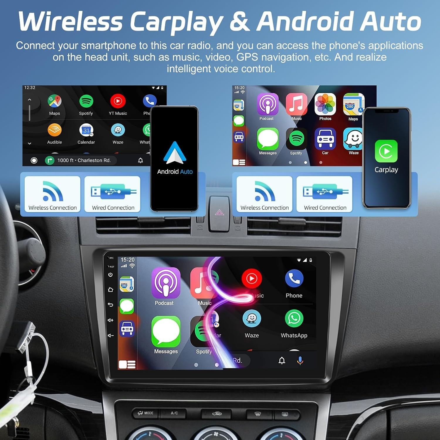 Car Radio Stereo Carplay For 2009-2013 Mazda 6 Head Unit BT
