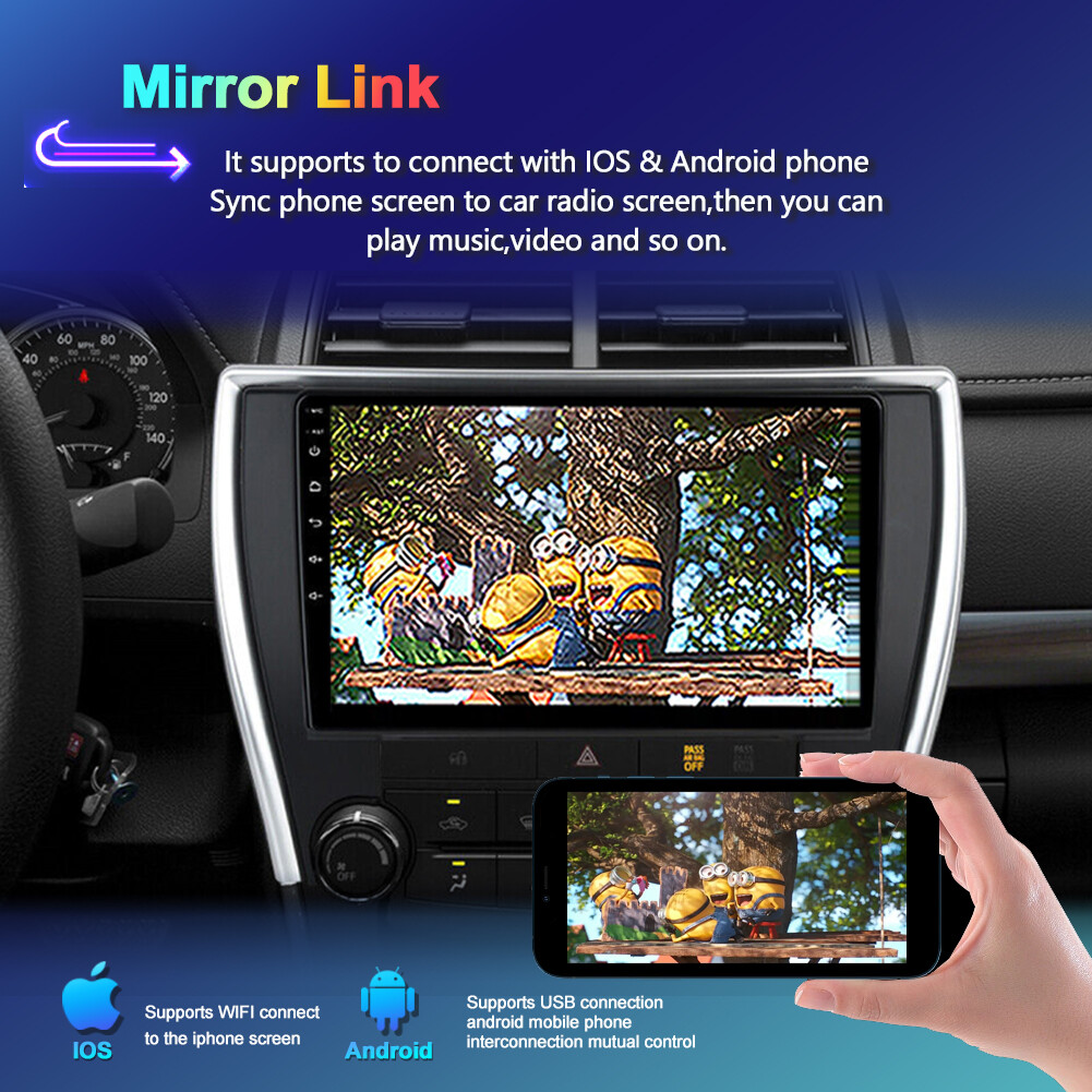 8-CORE Car Stereo For 2015-2017 Toyota Camry Android 14 Navi CarPlay 10.1″ 64GB