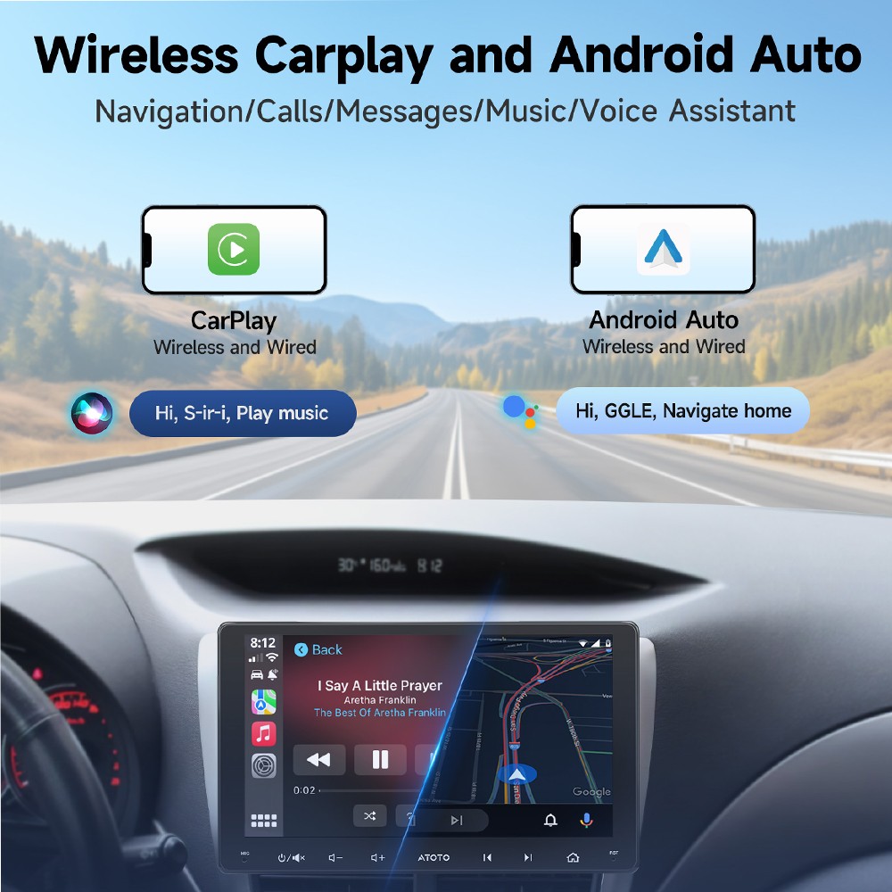 ATOTO Double Din Android Car Stereo 9 Inch ChatGPT GPS Navigation Backup Camera