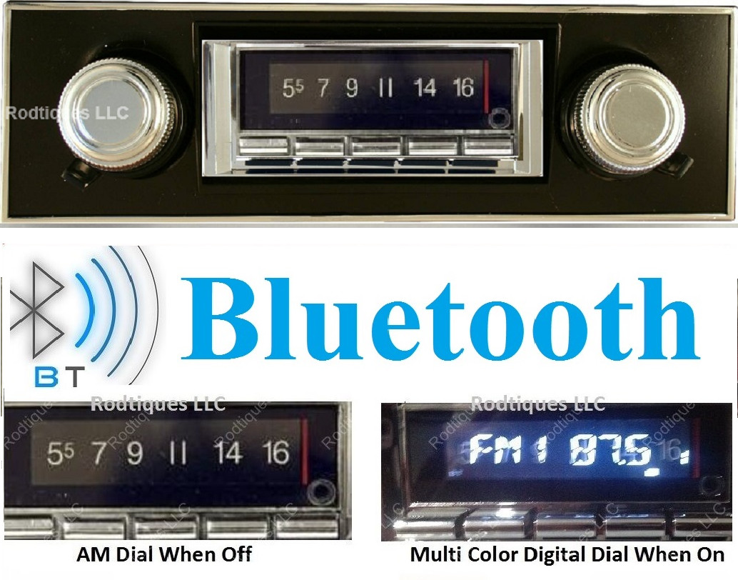 1967-1968 Camaro Bluetooth Stereo Radio Black Bezel Multi Color Display 740