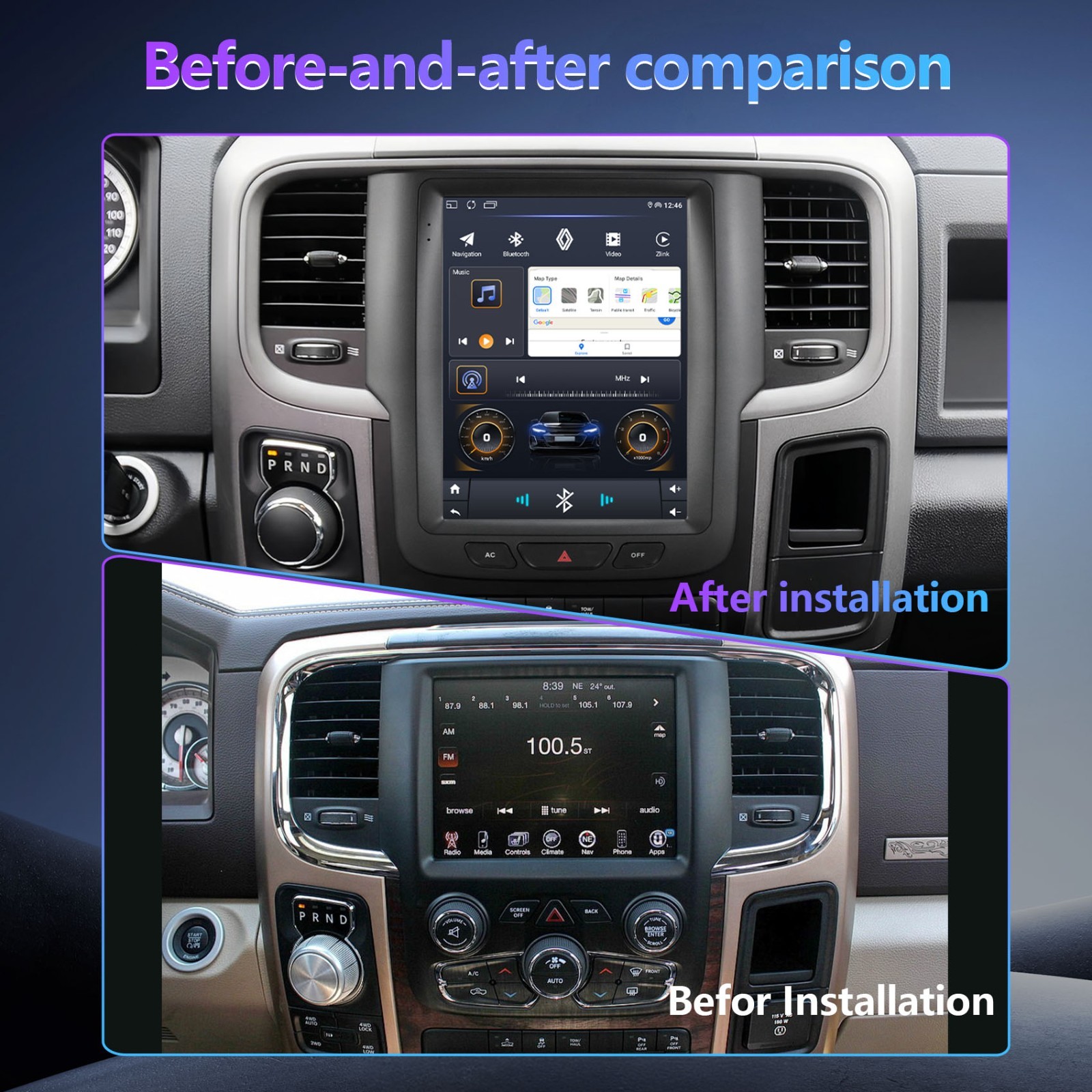 For 2013-2018 Dodge Ram 1500 2500 3500 Android 13 Carplay Car Stereo Radio GPS
