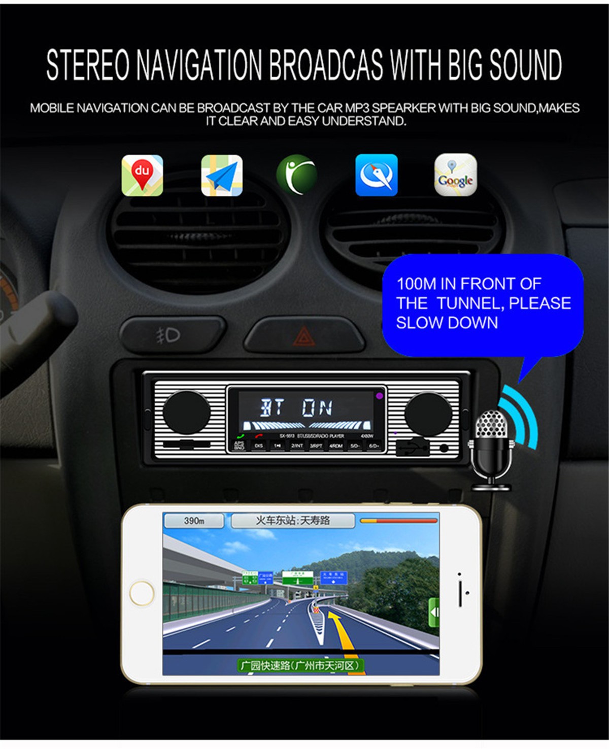Car In-Dash MP3 Stereo Radio Player Bluetooth 4-Channel Output FM USB AUX In SD