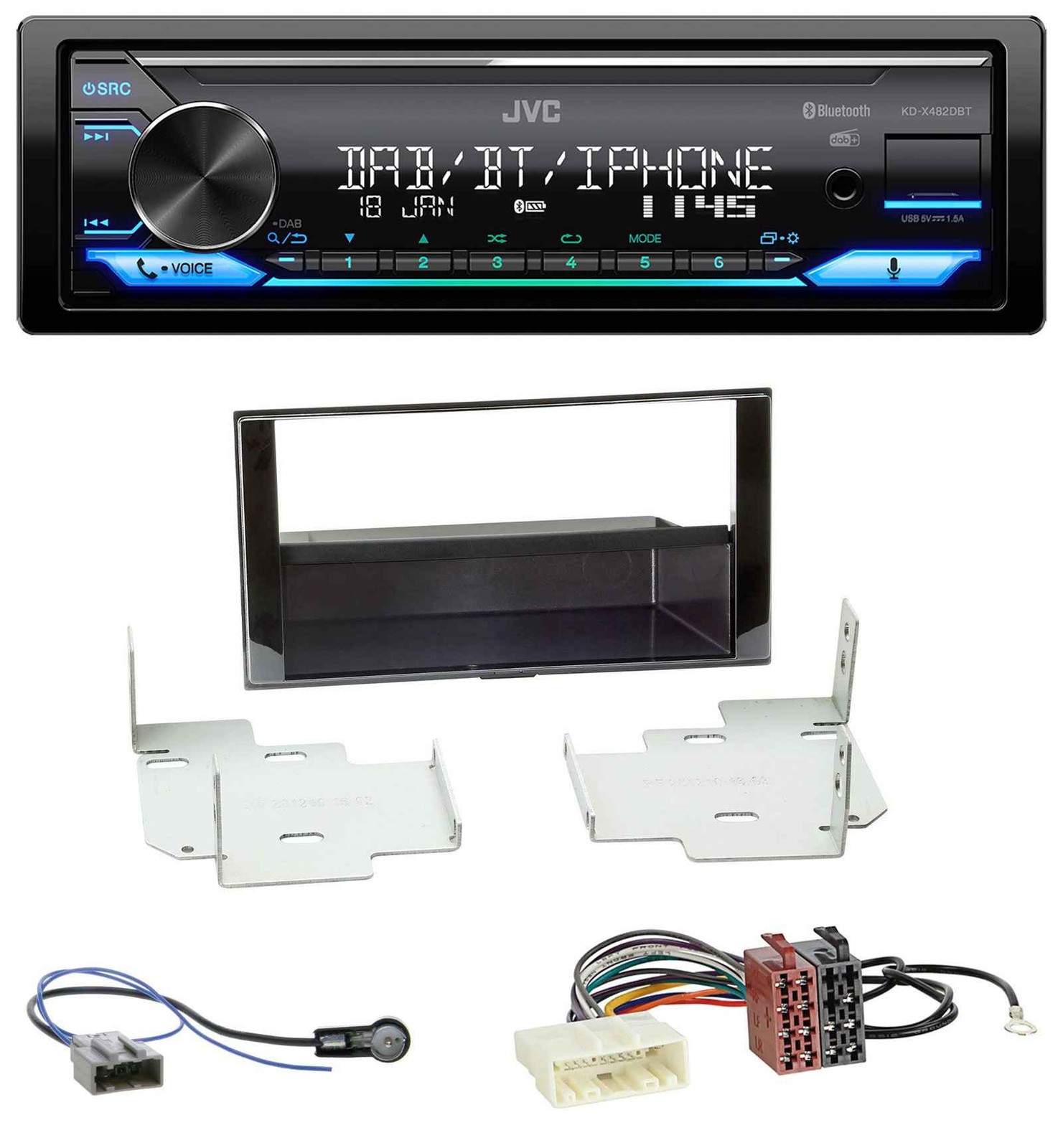 JVC Bluetooth DAB USB MP3 Car Stereo for Nissan Micra, Note (2013 onwards)