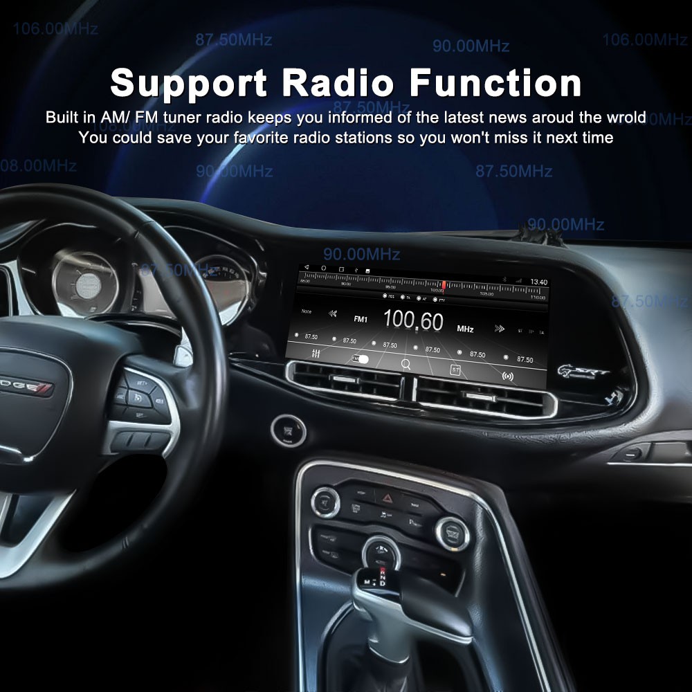 Car Radio for Dodge Challenger Charger SRT Hellcat 2010-2023 GPS Stereo 12.3″
