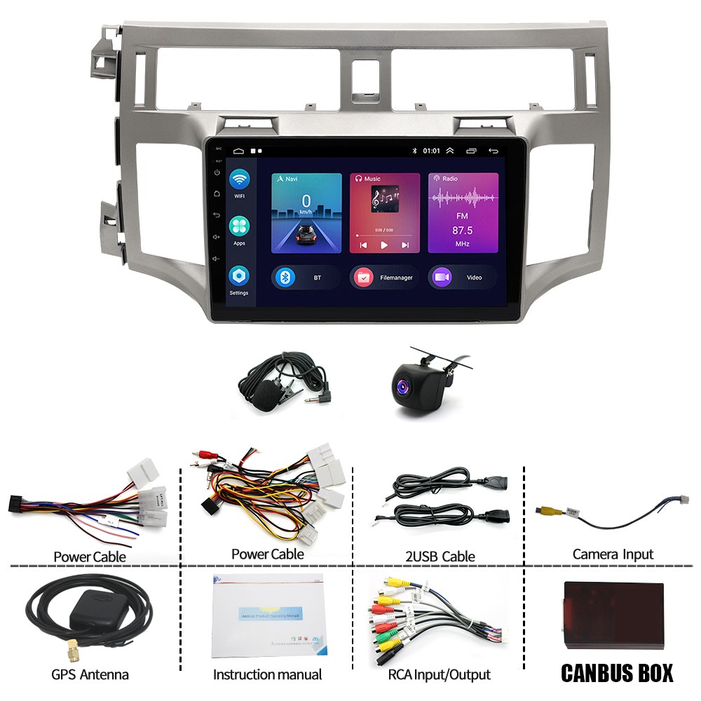 2DIN Carplay Android PLUG&PLAY Stereo Radio GPS Navi For Toyota Avalon 2005-2010