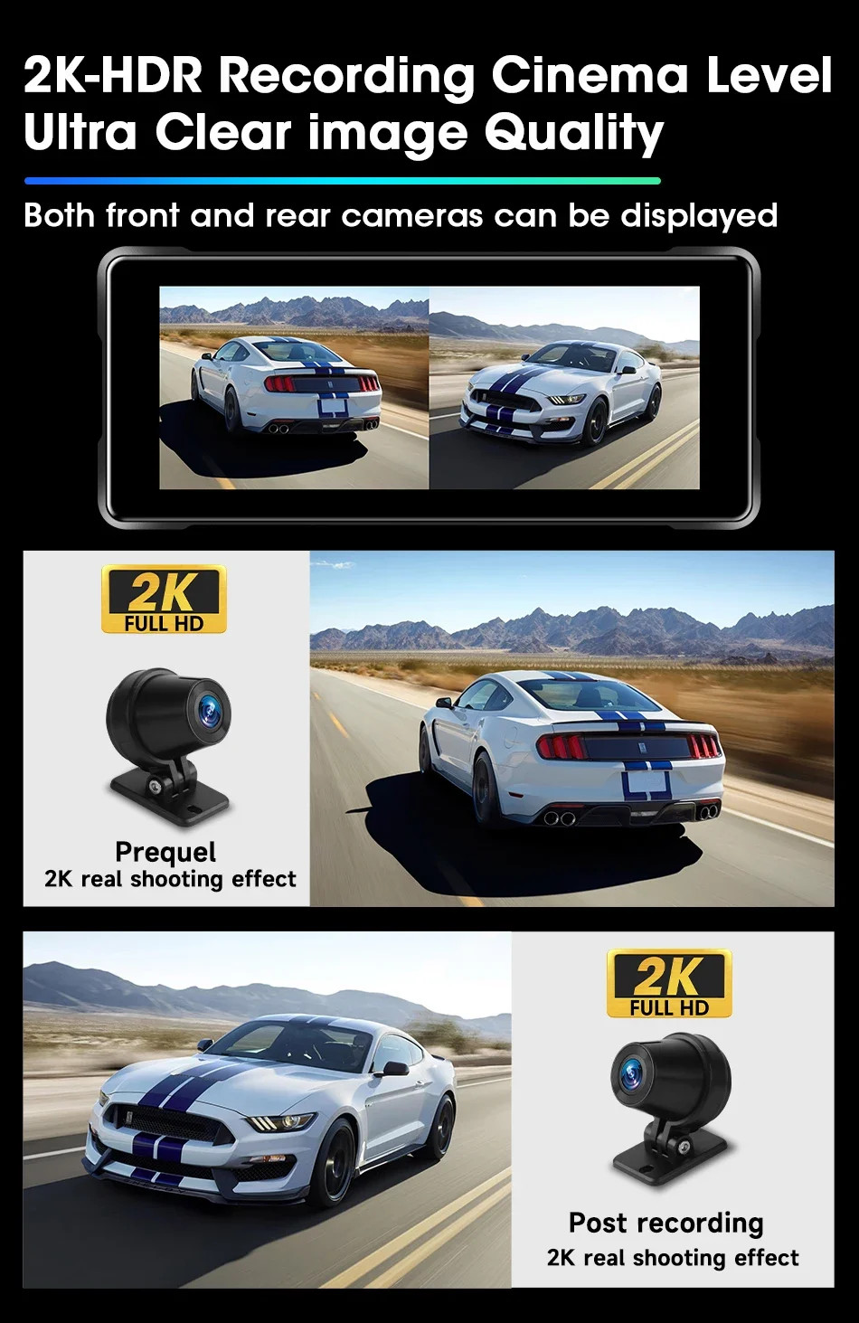 6.86 inch Portable Motorcycle GPS Navigation 2K Camera DVR Wireless Android