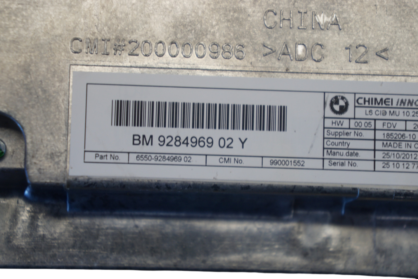 2012 – 2015 BMW F01 F02 740I 750I FRONT DASHBOARD DISPLAY SCREEN OEM 9284969