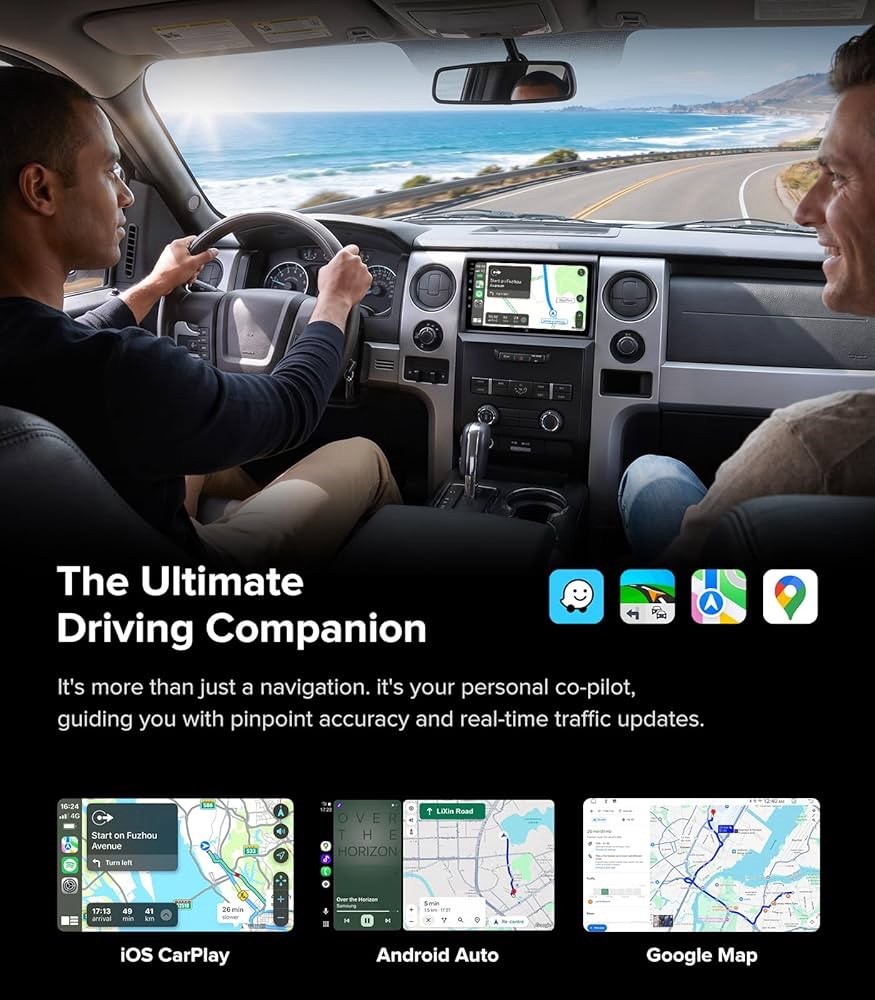 9 Inch QLED Linux Car Stereo Radio for Ford F150 2009-2012 Wireless CarPlay