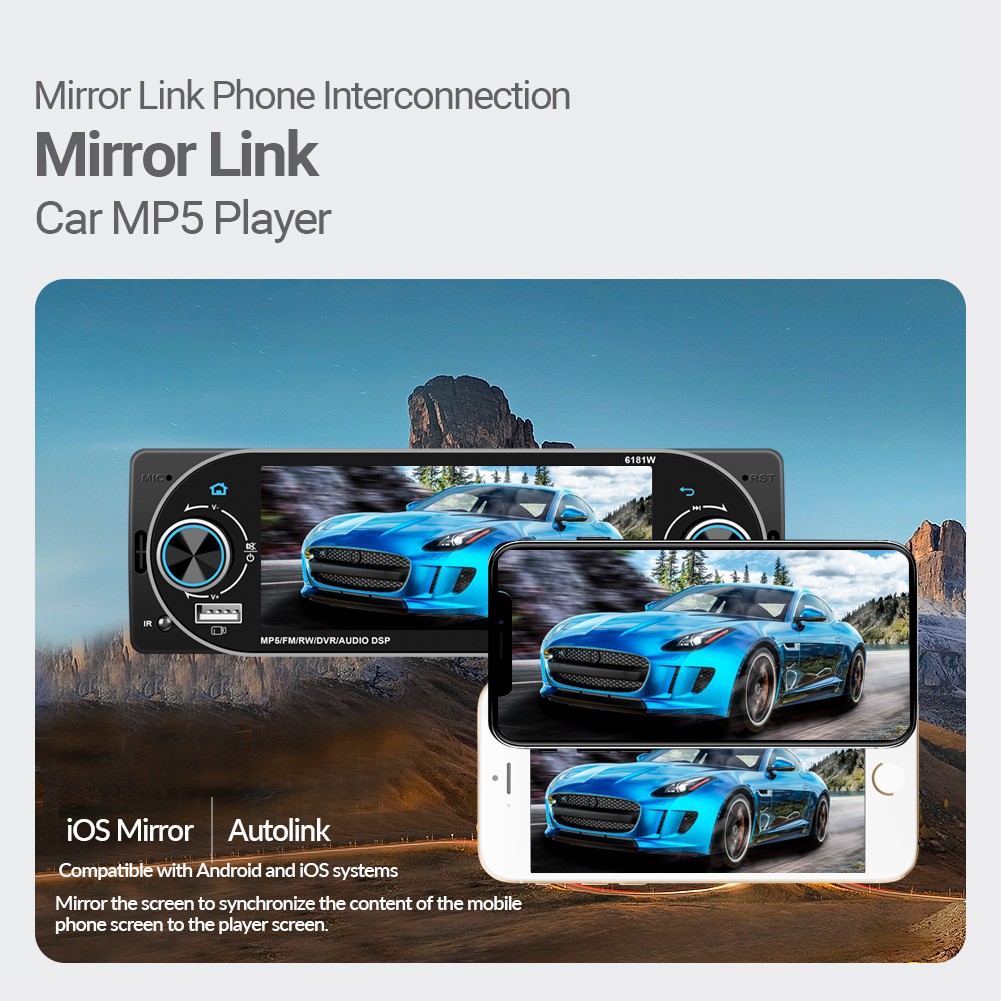 Single 1DIN HD Car Multimedia Player FM USB Type-C With Steering Wheel Control