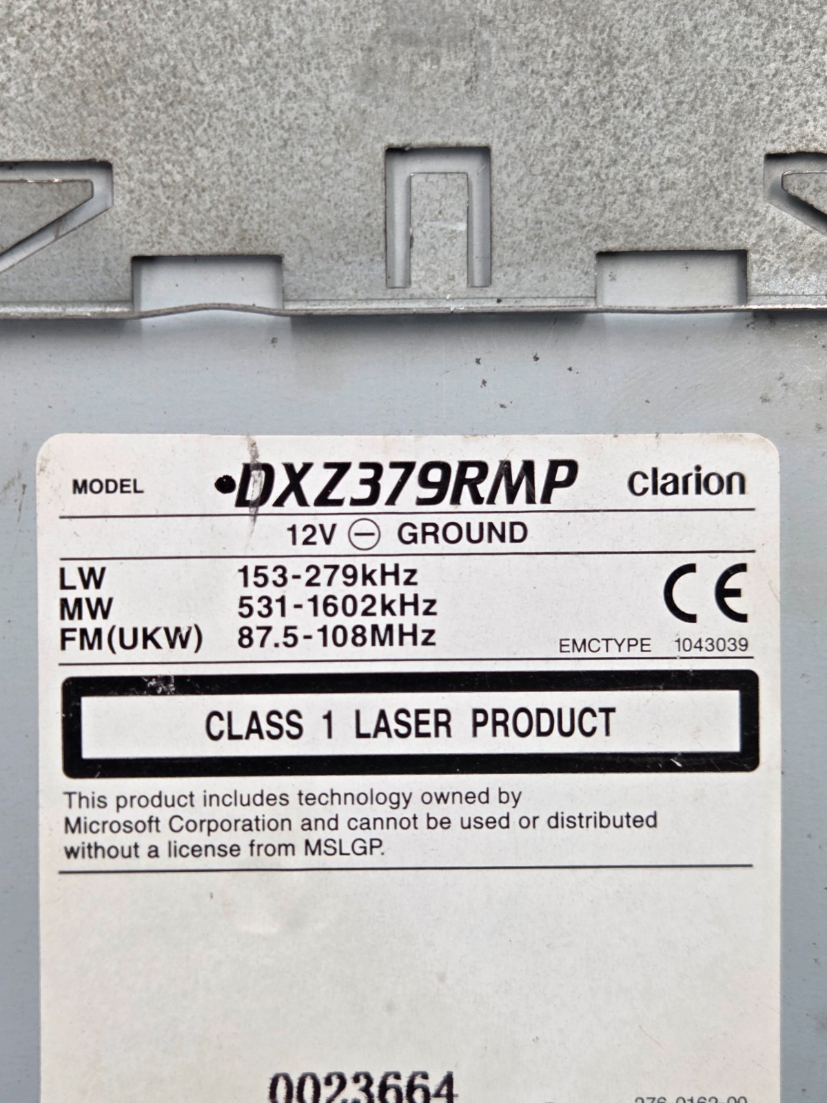 Clarion DXZ379RMP Car Stereo MP3 WMA CD FM RADIO IPOD