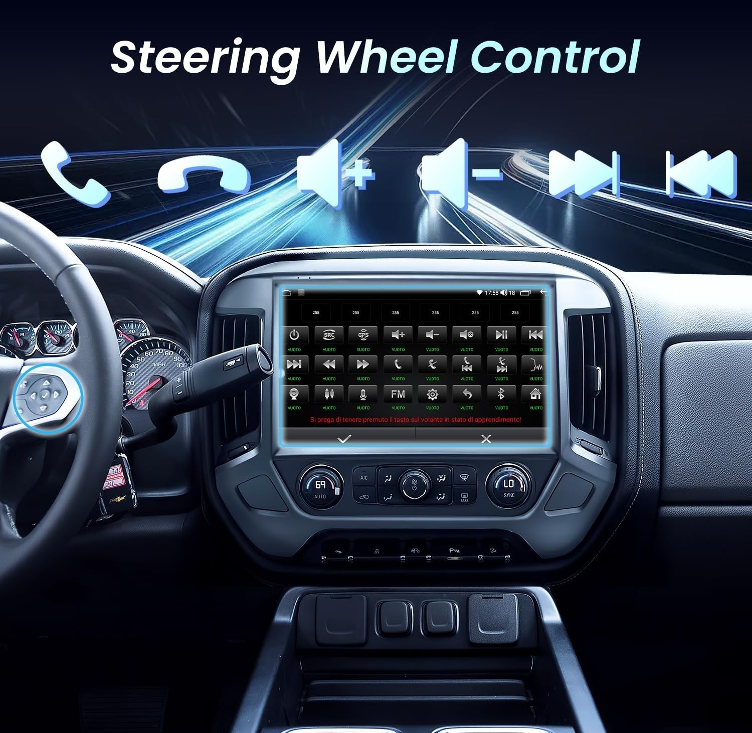 Car Radio Stereo Carplay For Chevrolet Silverado 4+64G 13.1in Player Media