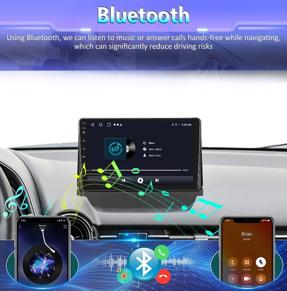 9”Android Apple CarPlay Auto 64G Head Unit Car radio For Mazda 2/CX-3 2016-2021