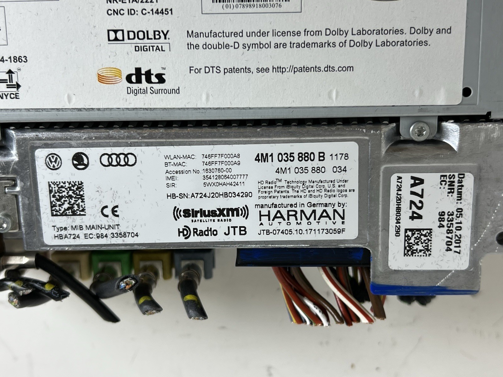 2018 AUDI Q7 DASHBOARD AUDIO RECEIVER SD CARD CD PLAYER HEAD UNIT 4M1035880B OEM