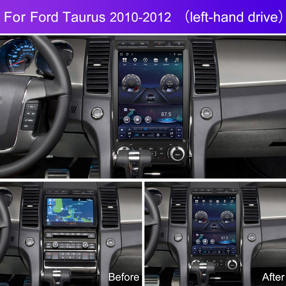 12.1″ 4+64GB Android 15 Carplay Tesla Car Stereo Radio For Ford Taurus 2010-2012