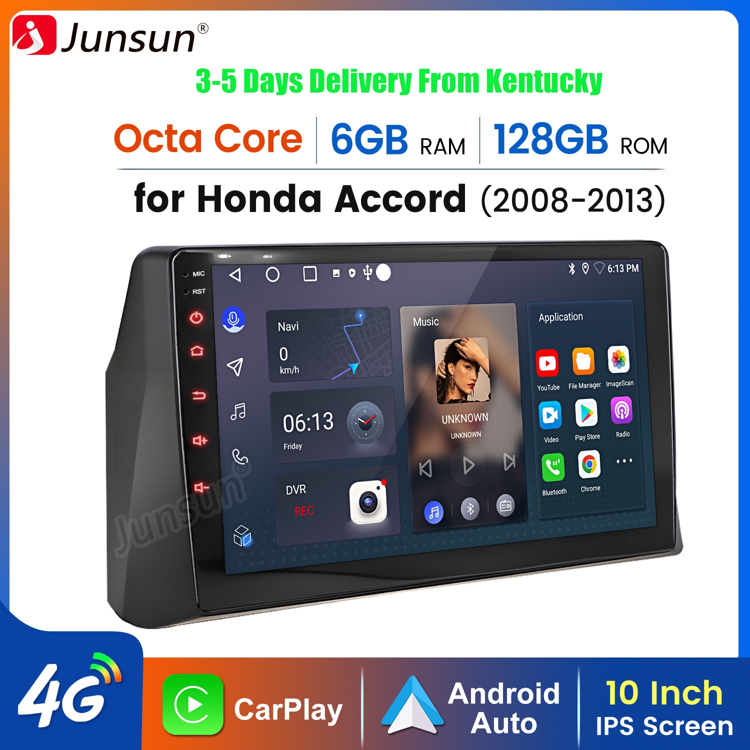For Honda Accord 2008-12 Android15 8Core 6+128G Carplay Car Stereo Radio GPS Nav