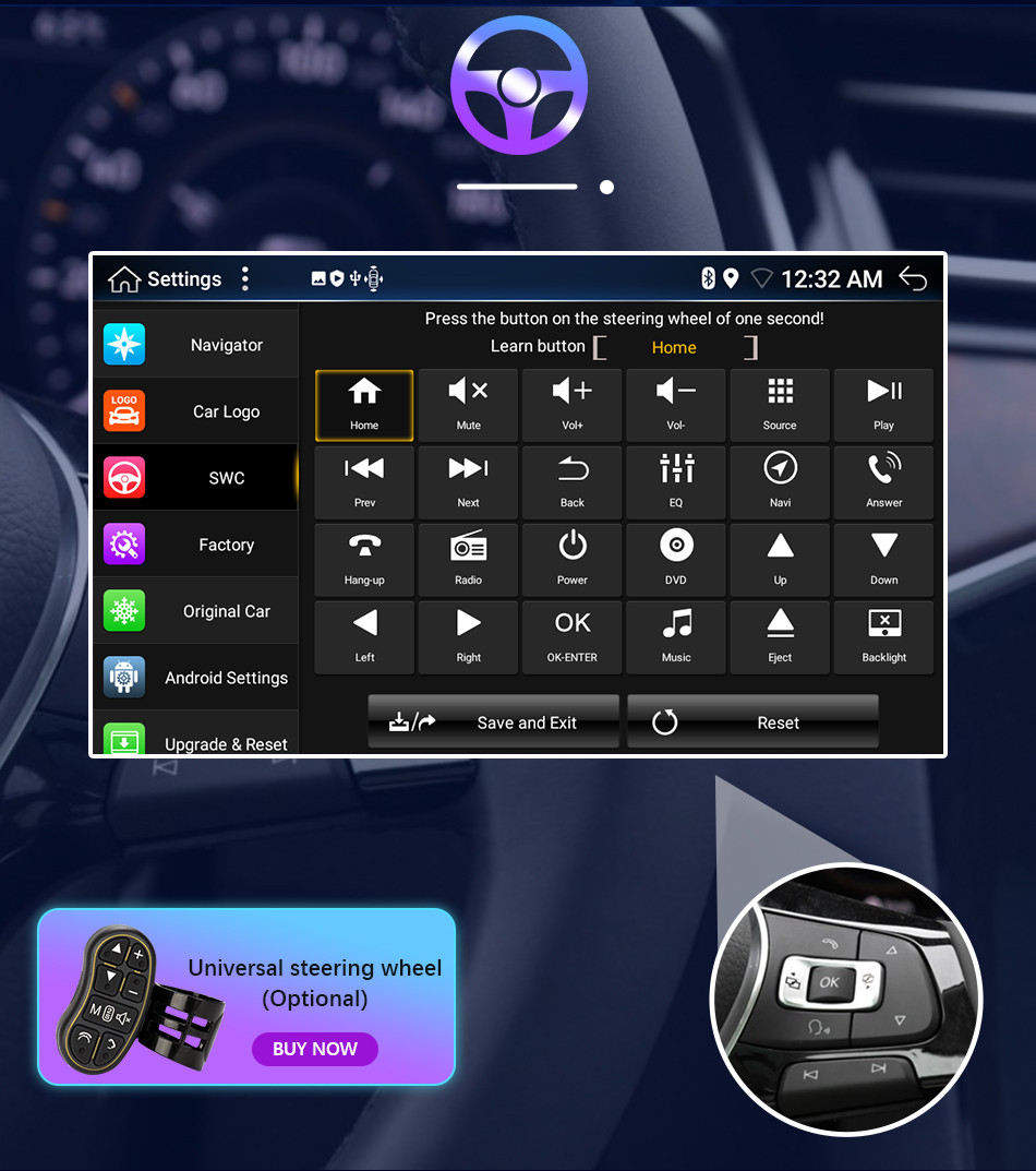 9″ Android 14 Head Unit Car Radio Stereo In dash Car Play GPS 4GB+64GB 8Core DSP